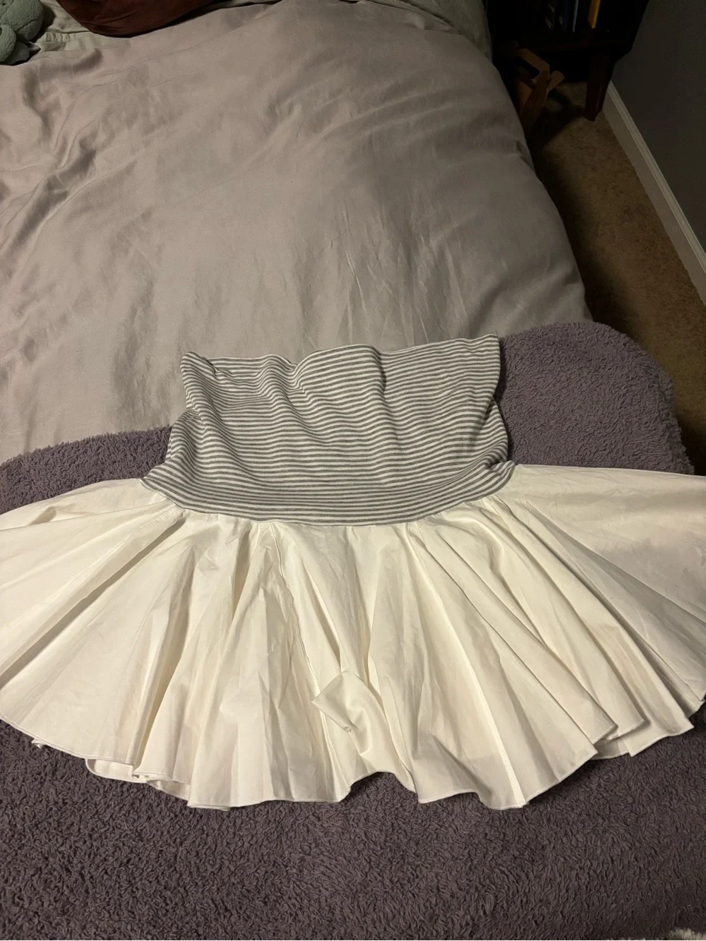 Fold over band bubble skirt